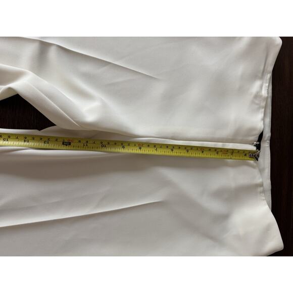 Estelle and Finn Stretch Crepe Ankle Pant Ivory Invisible Front Zip Women's 6 - Picture 4 of 8